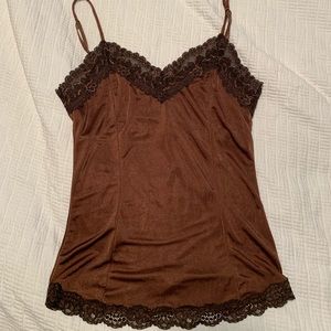 Brown satin camisole